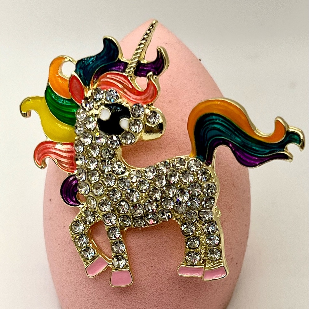 “My Little Pony” Type Bejeweled and Enameled Brooch